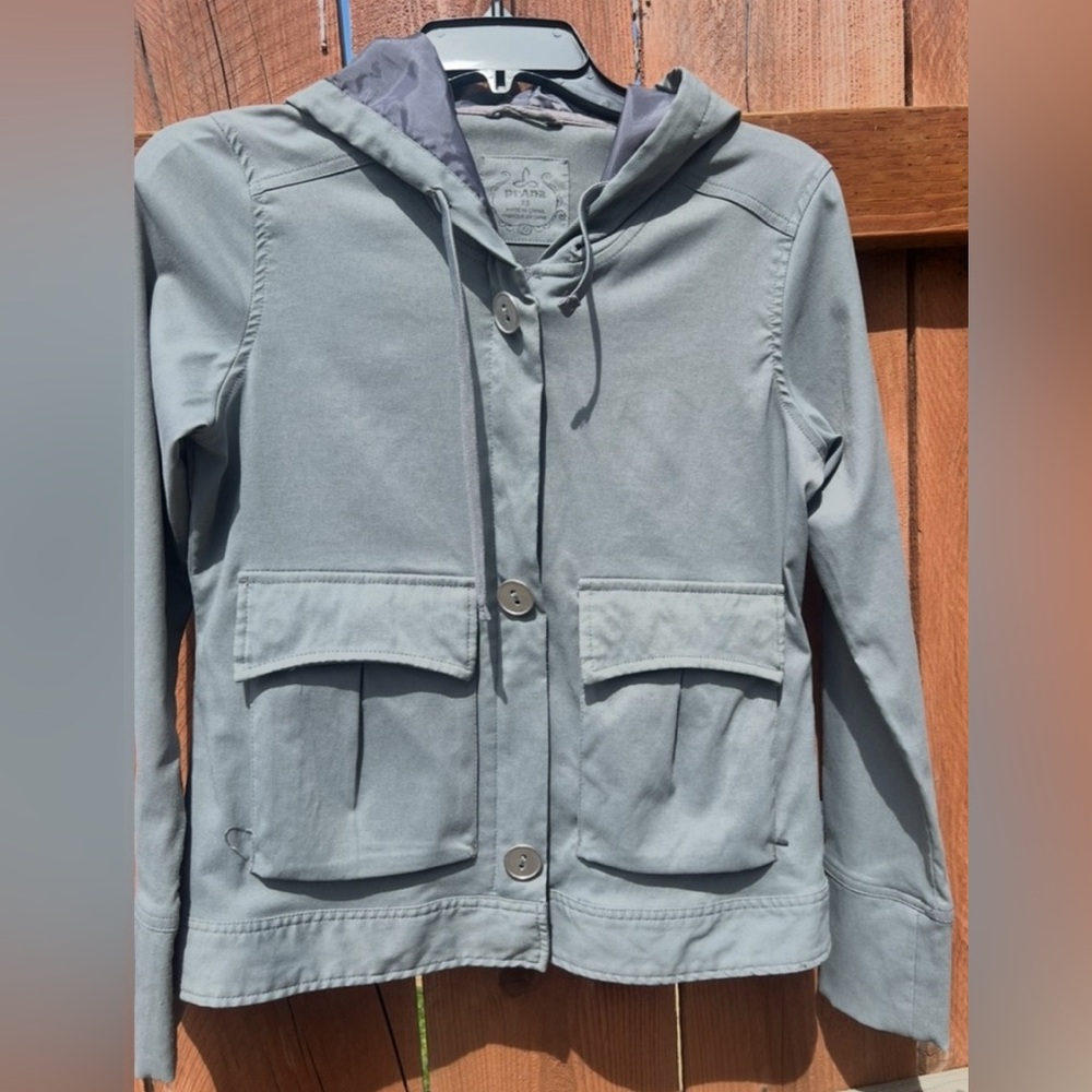 Prana Gray Utility Jacket with Hood